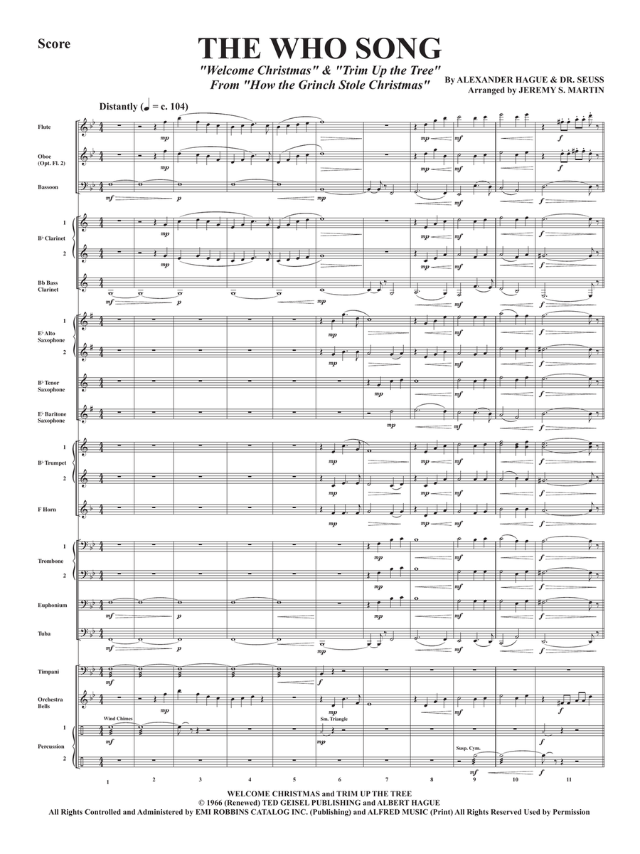 Medley: Welcome Christmas with Trim Up The Tree Concert Band scores gallery preview page 1
