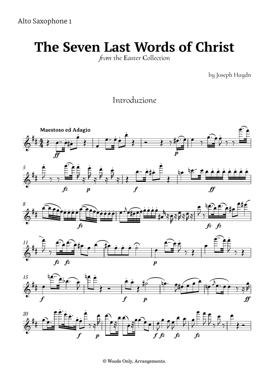 The Seven Last Words of Christ by Haydn for Alto Sax Quartet Saxophone Quartet scores gallery preview page 4