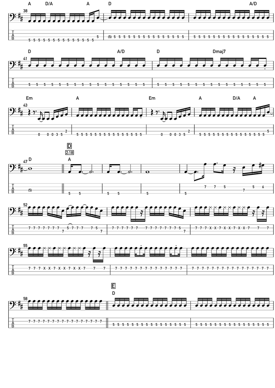 Liar Bass Guitar Tablature scores gallery preview page 2