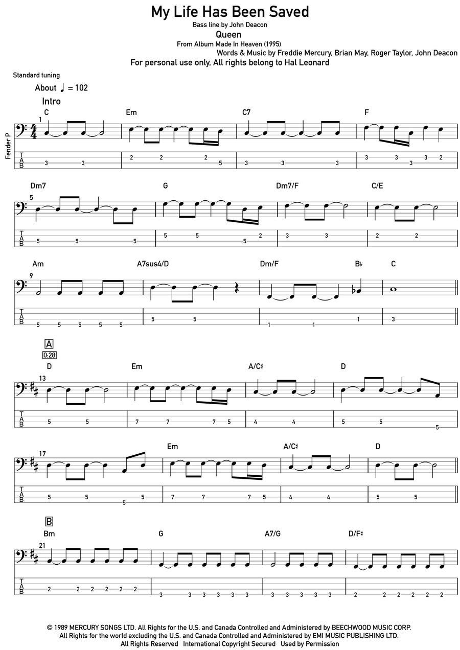 My Life Has Been Saved Acoustic Guitar scores gallery preview page 1