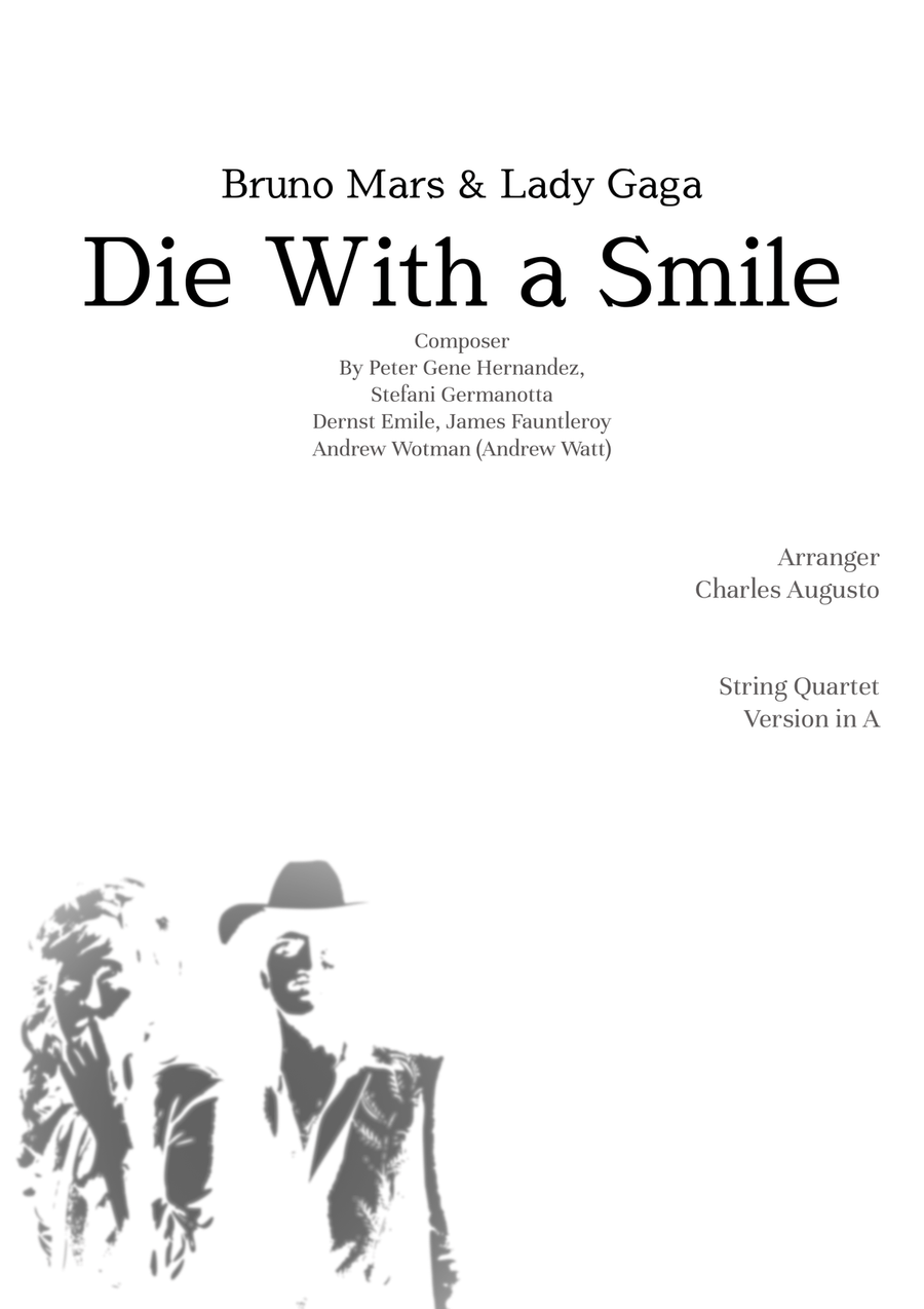 Die With A Smile String Quartet scores gallery preview page 1