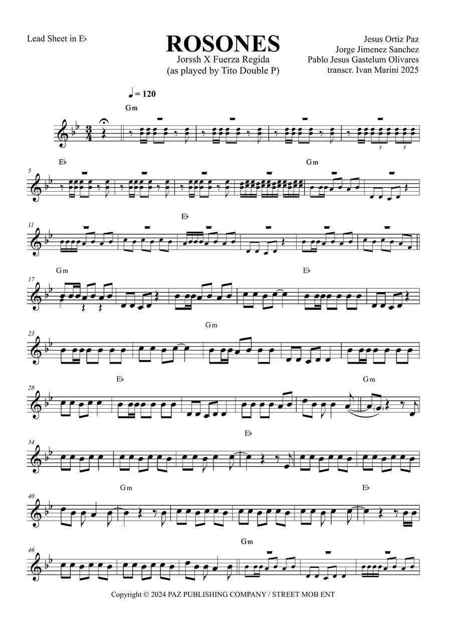 Rosones Alto Saxophone scores gallery preview page 1