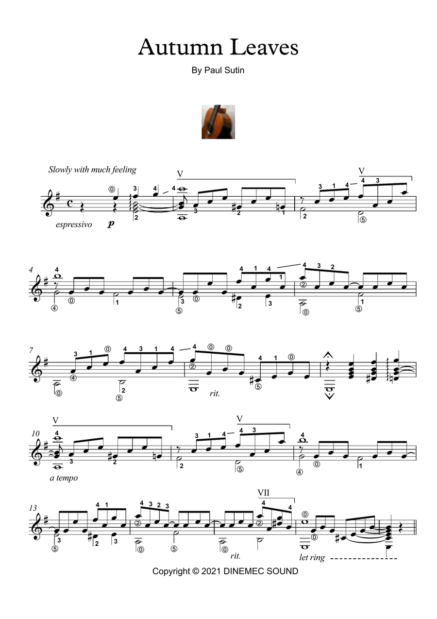 Autumn Leaves Autumn Leaves Acoustic Guitar scores gallery preview page 1