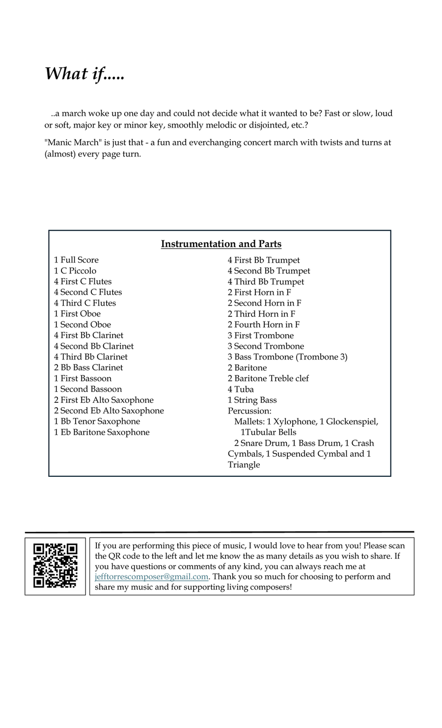 Manic March - Score Only Manic March - Score Only Concert Band scores gallery preview page 2