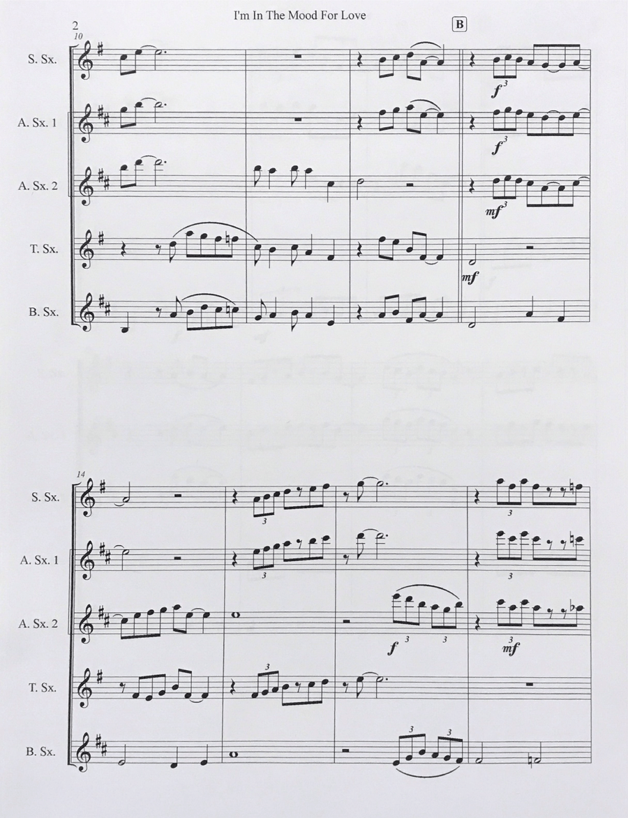 I'm In The Mood For Love I'm In The Mood For Love Saxophone Quartet scores gallery preview page 3