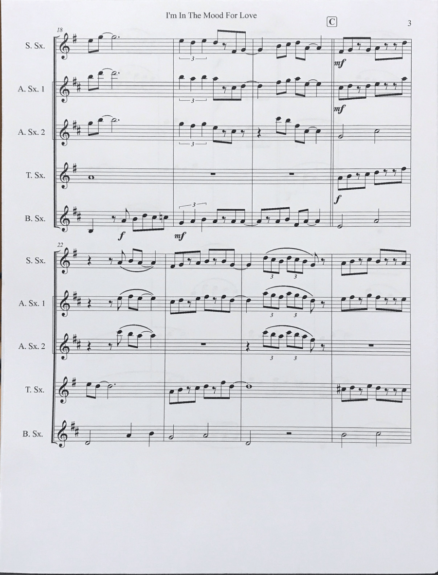 I'm In The Mood For Love I'm In The Mood For Love Saxophone Quartet scores gallery preview page 4
