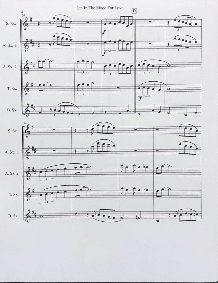 I'm In The Mood For Love I'm In The Mood For Love Saxophone Quartet scores gallery preview page 5
