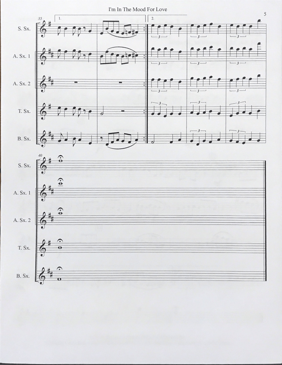 I'm In The Mood For Love I'm In The Mood For Love Saxophone Quartet scores gallery preview page 6