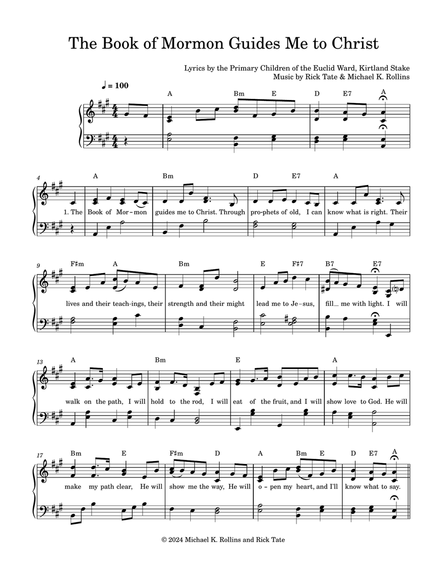 The Book of Mormon Guides Me to Christ Piano, Vocal scores gallery preview page 1