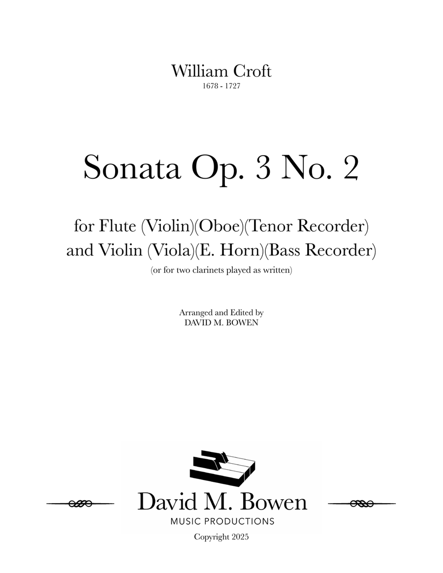 Sonata Op. 3 No. 2 Flute scores gallery preview page 1