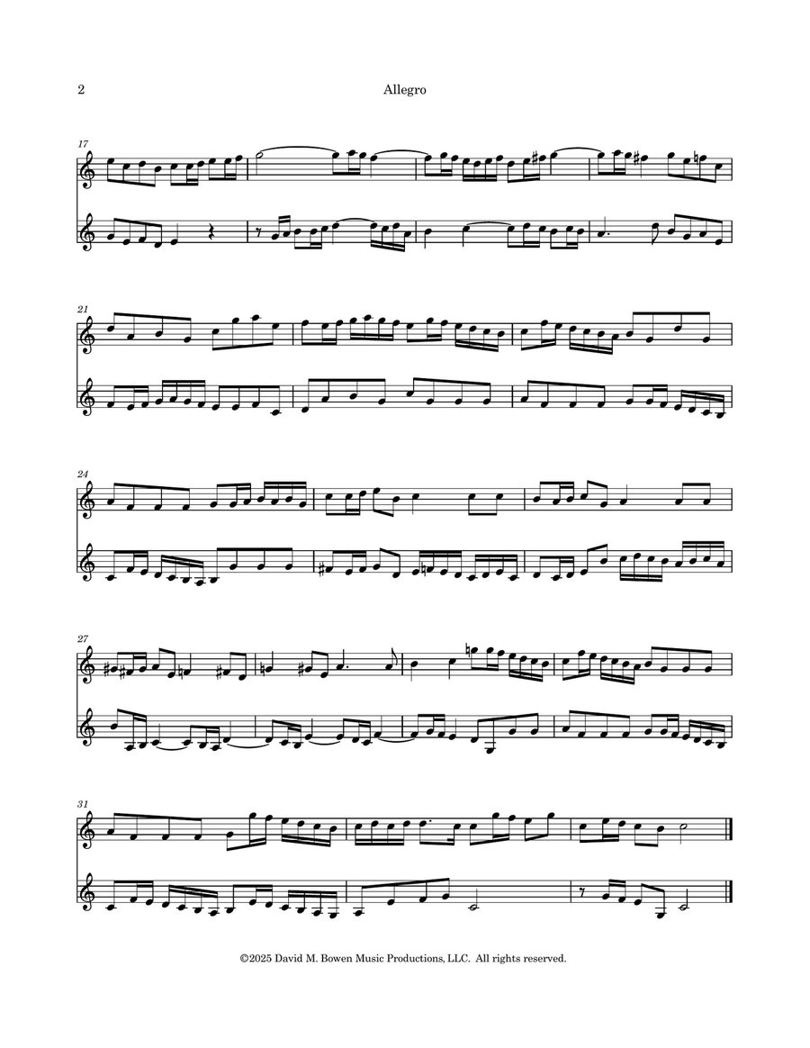 Sonata Op. 3 No. 2 Flute scores gallery preview page 3