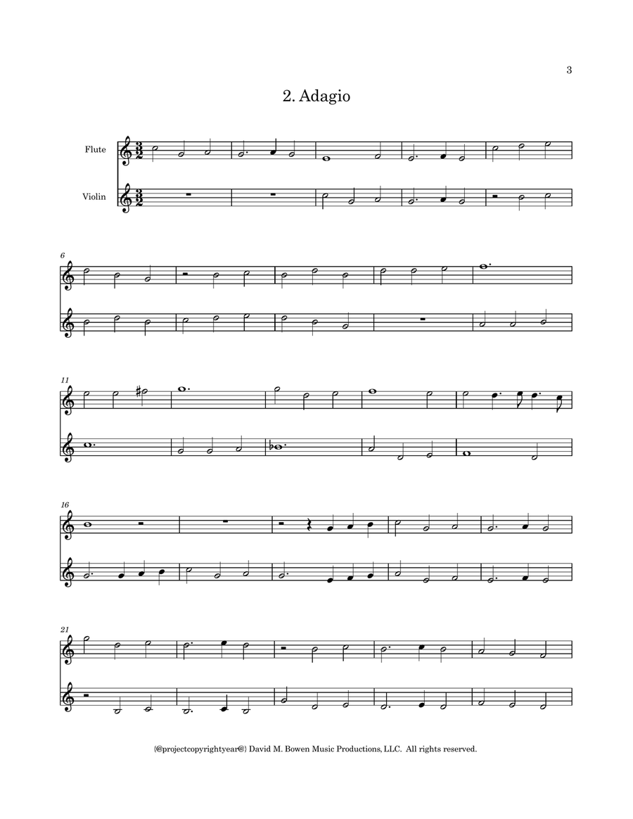 Sonata Op. 3 No. 2 Flute scores gallery preview page 4