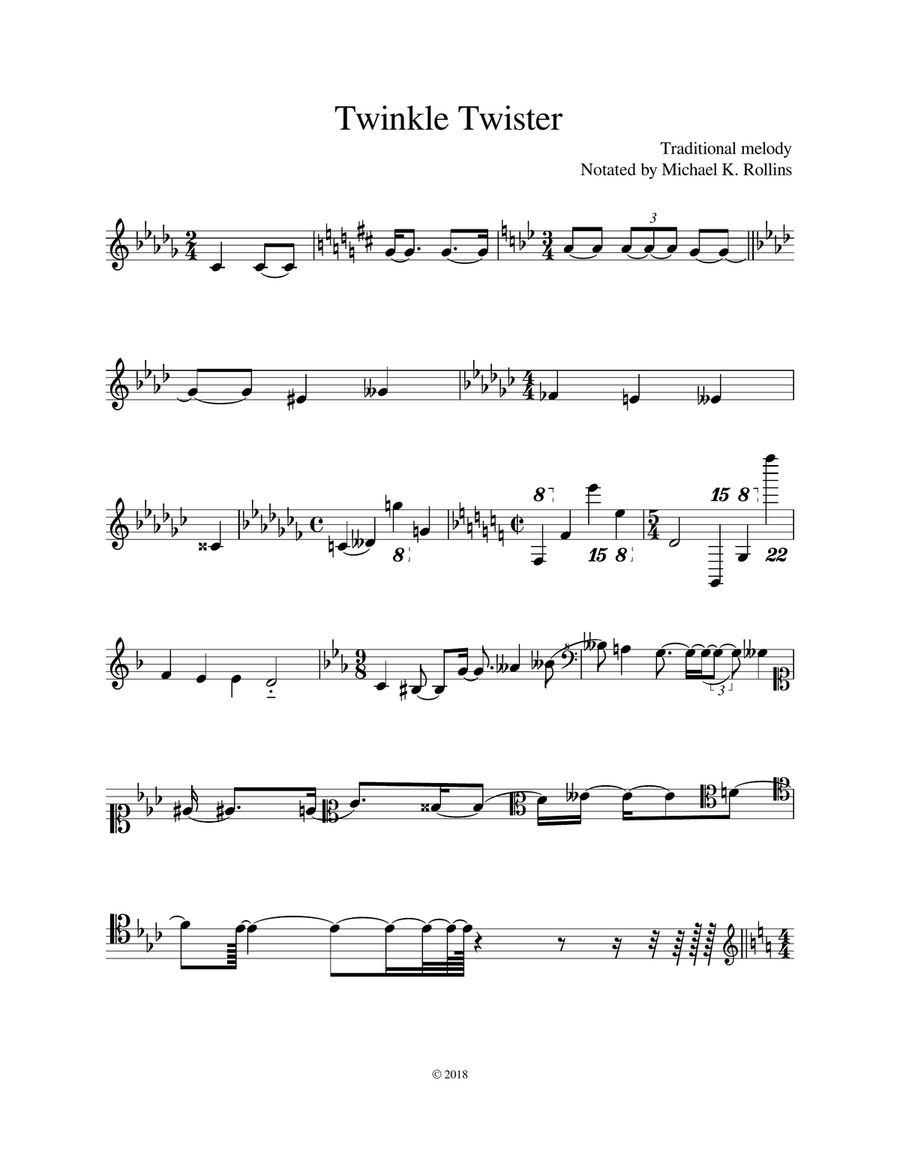 Twinkle Twister (reading exercise) Piano Method scores gallery preview page 1