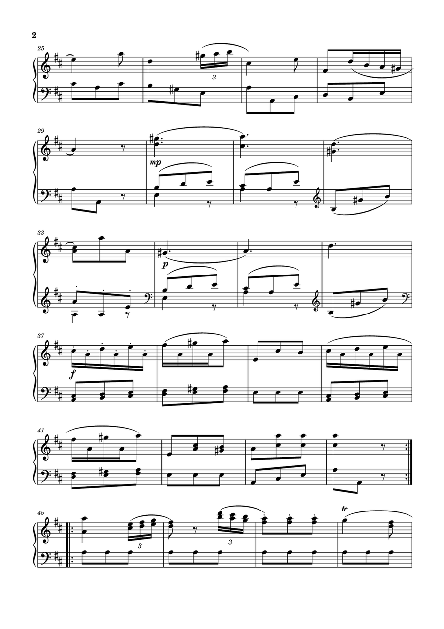 Sinfonía No.10 (Tercer Movimiento)-Haydn Piano Solo scores gallery preview page 2