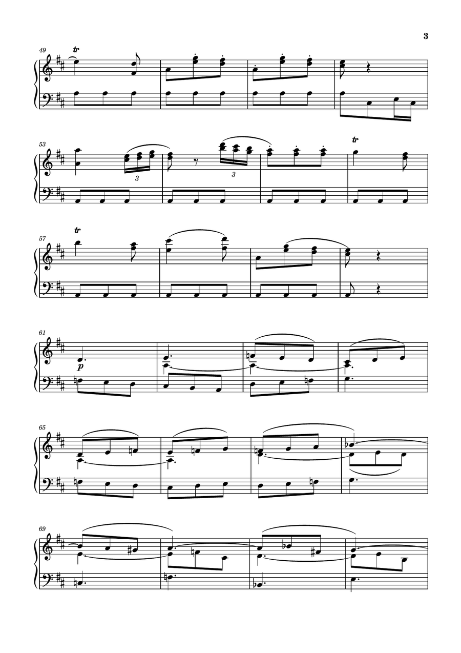 Sinfonía No.10 (Tercer Movimiento)-Haydn Piano Solo scores gallery preview page 3