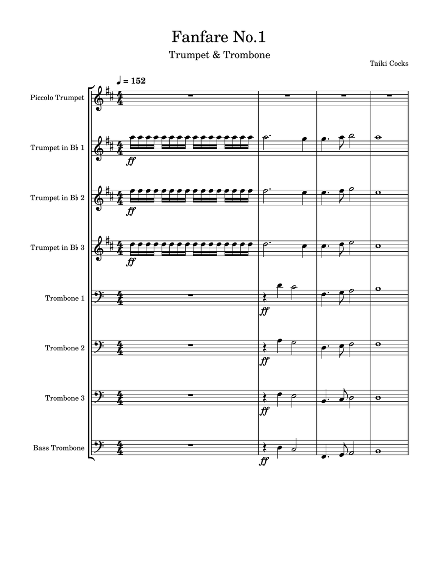 Fanfare No.1 Fanfare No.1 Brass Ensemble scores gallery preview page 1
