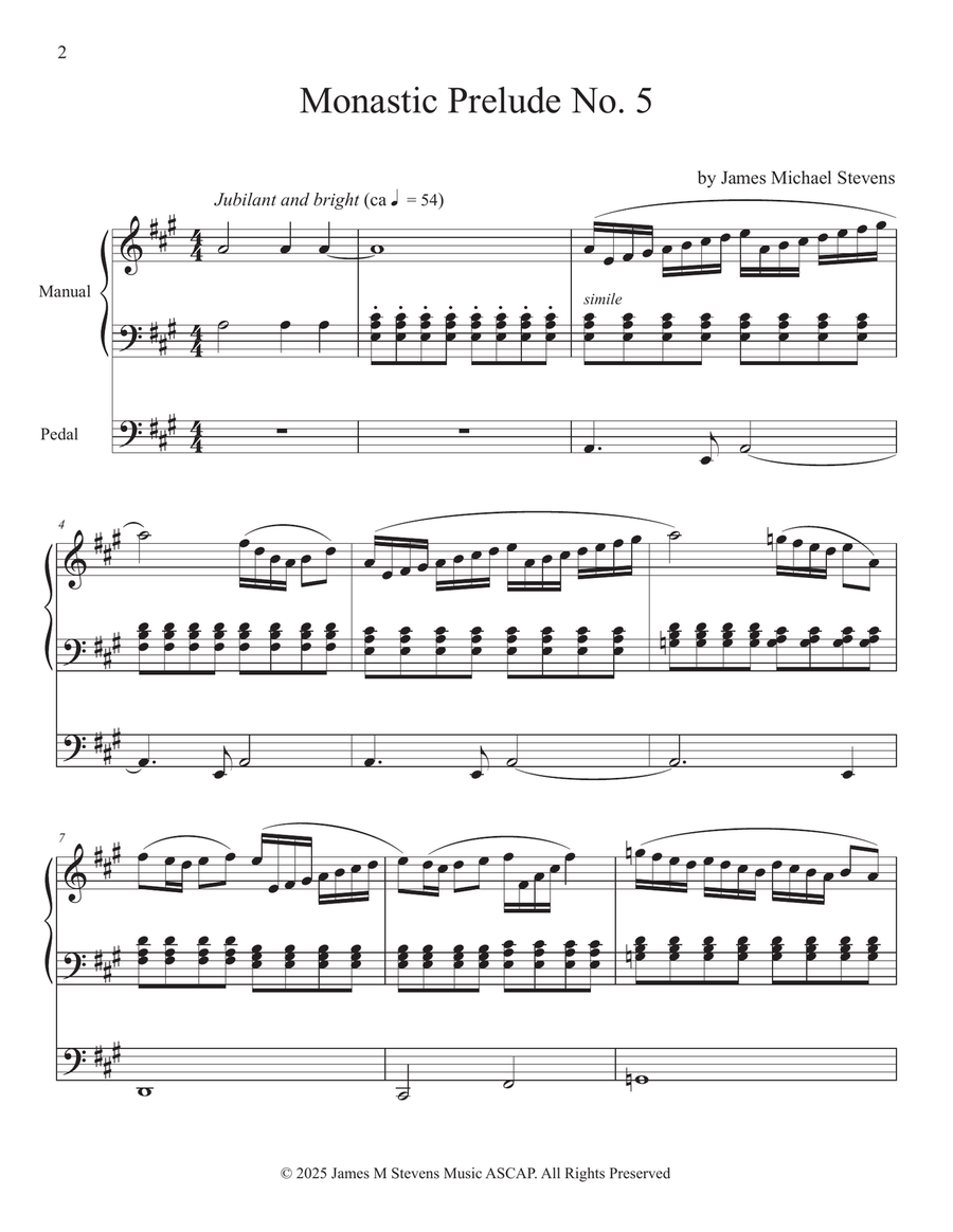 Monastic Prelude No. 5 - Organ Solo Organ Solo scores gallery preview page 2