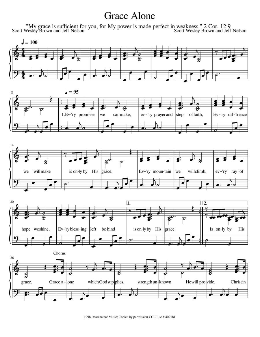 Grace Alone Grace Alone A Cappella scores gallery preview page 1