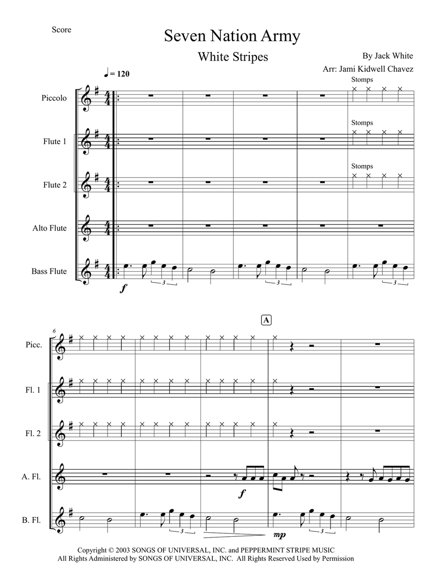 Seven Nation Army Seven Nation Army Flute Choir scores gallery preview page 2
