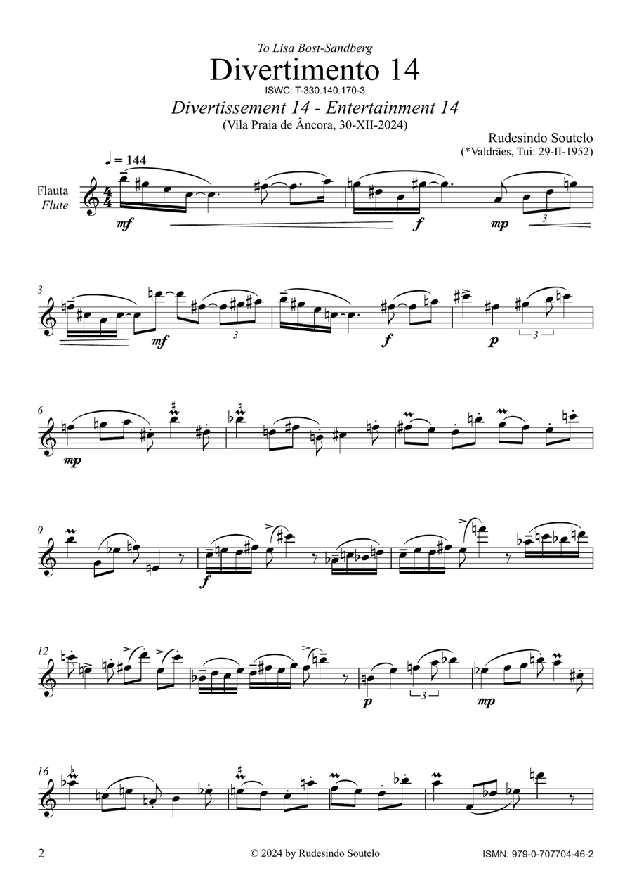Divertimento 14 / Divertissement 14 / Entertainment 14 Chamber Music scores gallery preview page 2
