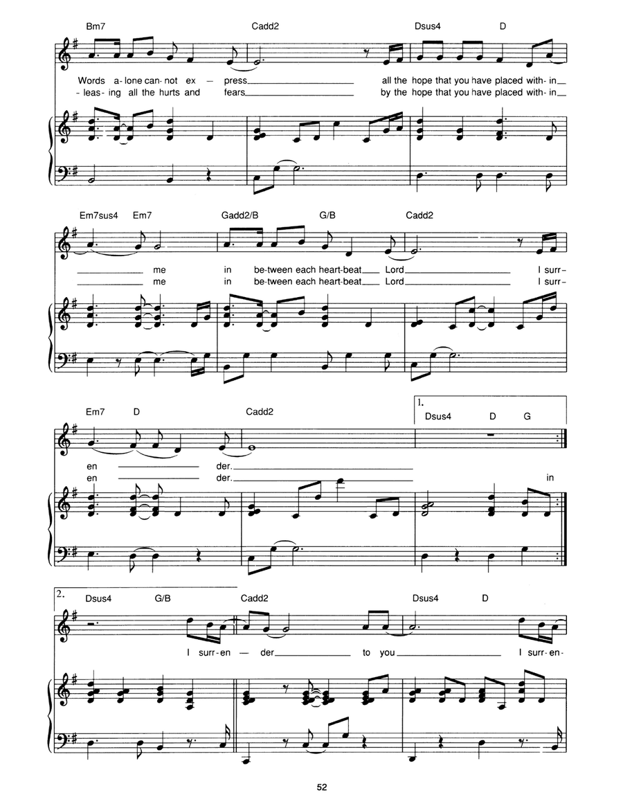I Surrender I Surrender Piano, Vocal scores gallery preview page 2