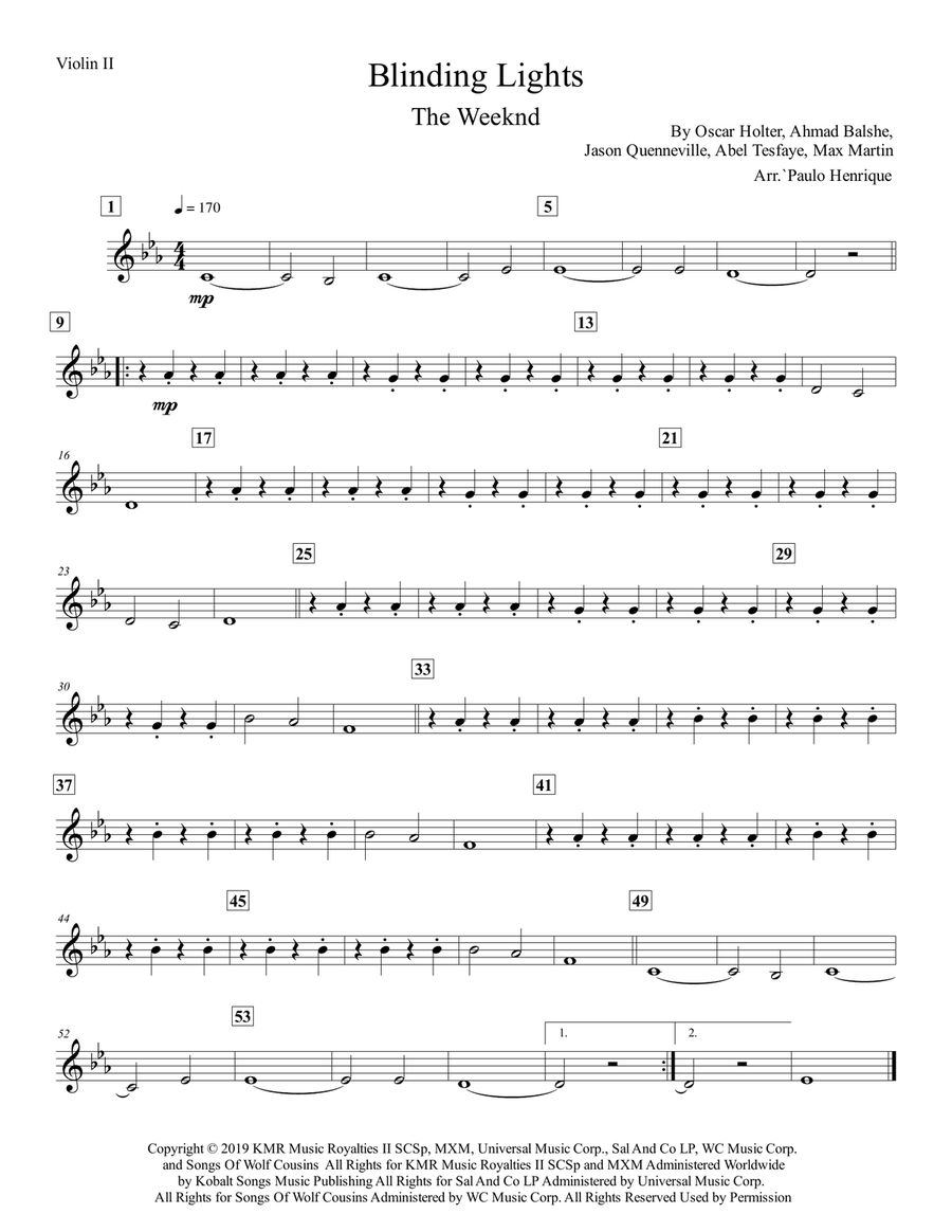 Blinding Lights Blinding Lights String Quartet scores gallery preview page 5