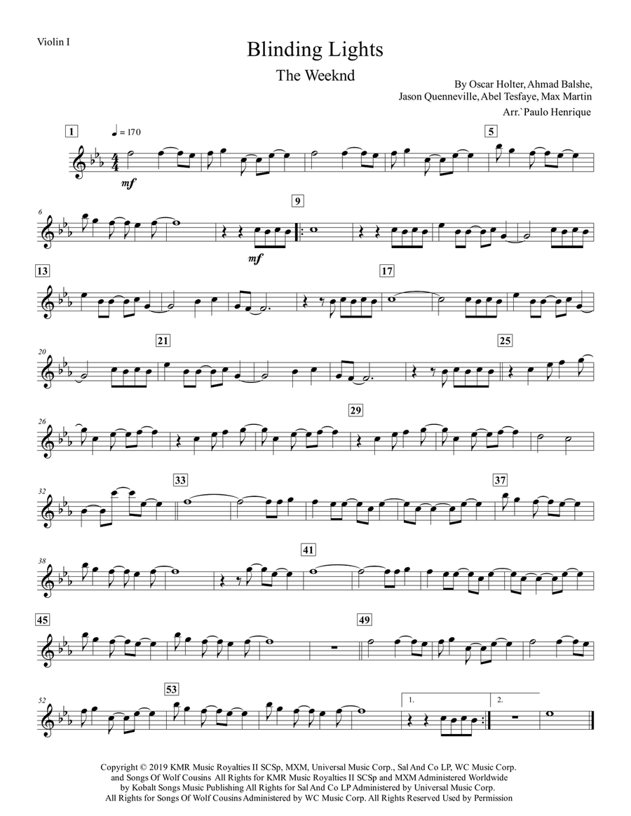 Blinding Lights Blinding Lights Violin Solo scores gallery preview page 2