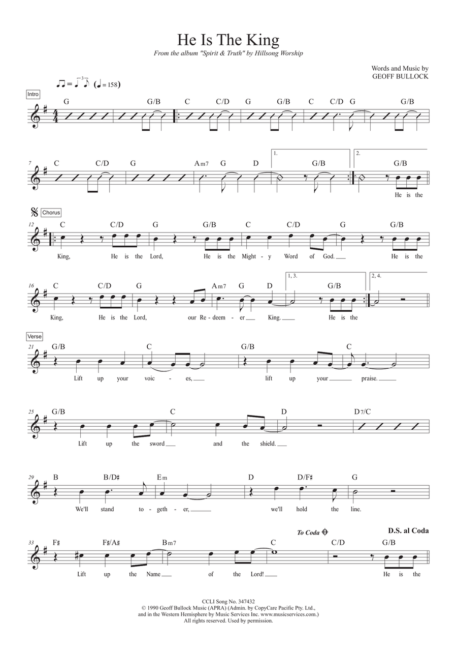 He Is The King He Is The King Piano scores gallery preview page 1