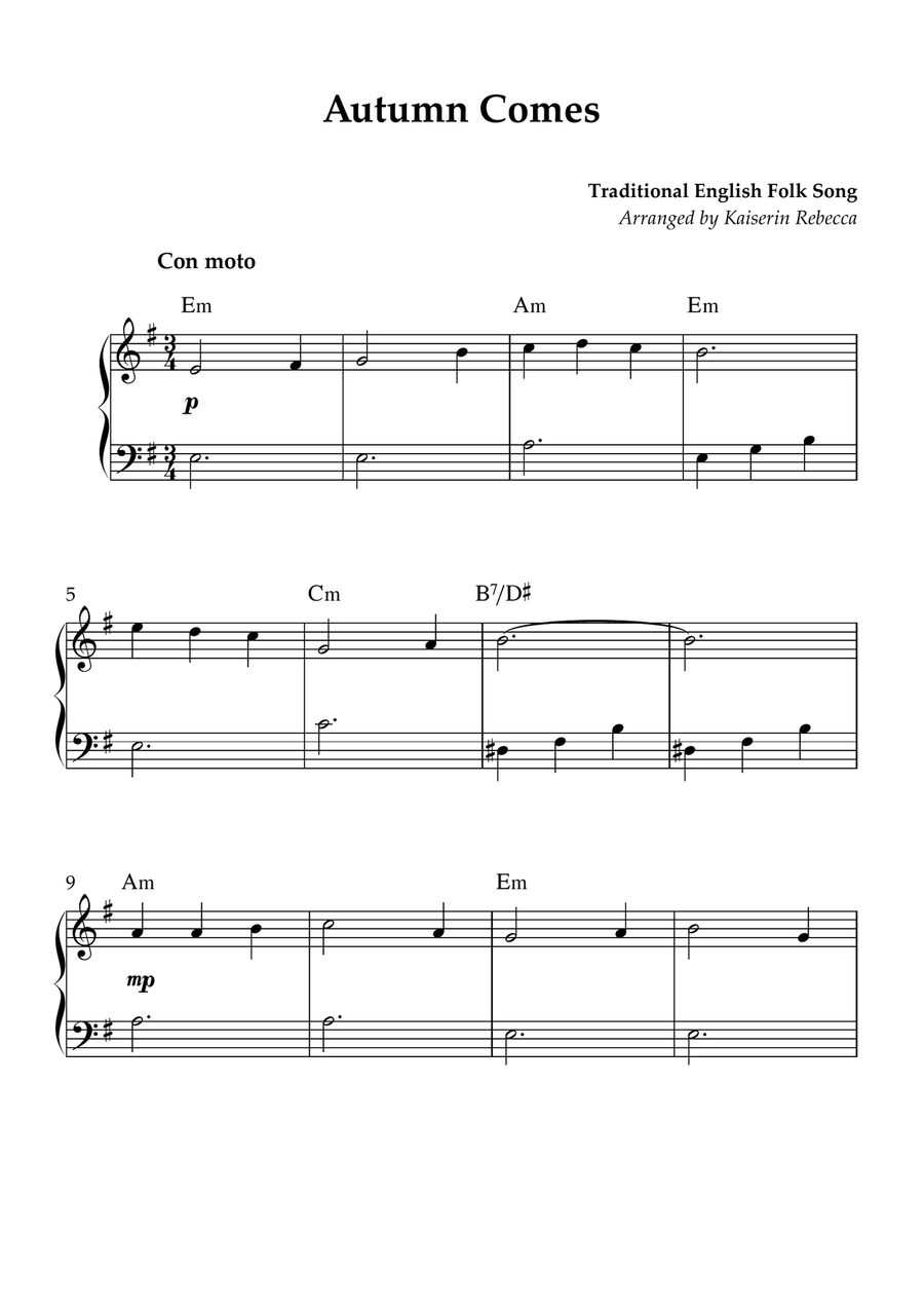 Autumn Comes Autumn Comes Piano Method scores gallery preview page 1