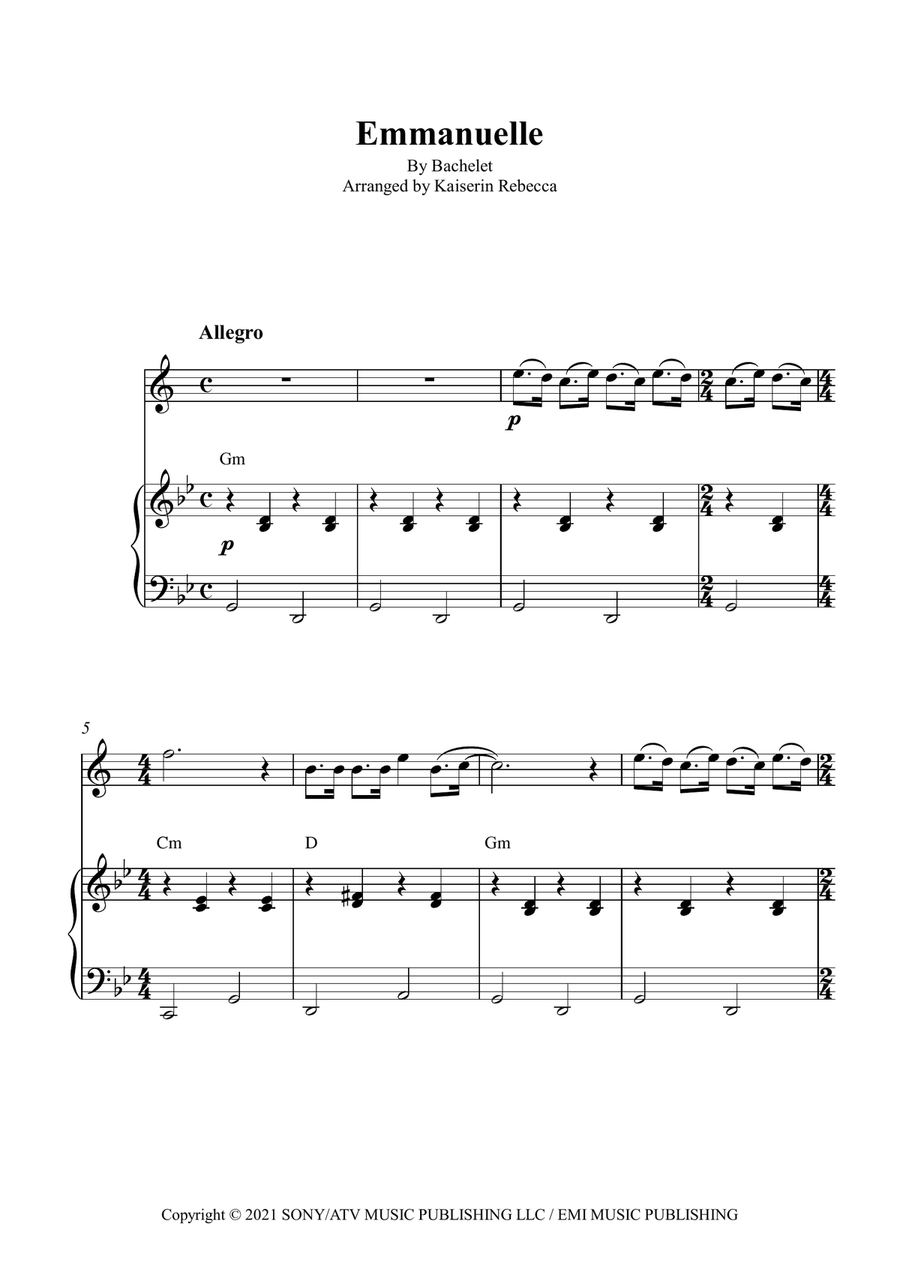 Emmanuelle Emmanuelle Soprano Saxophone scores gallery preview page 1