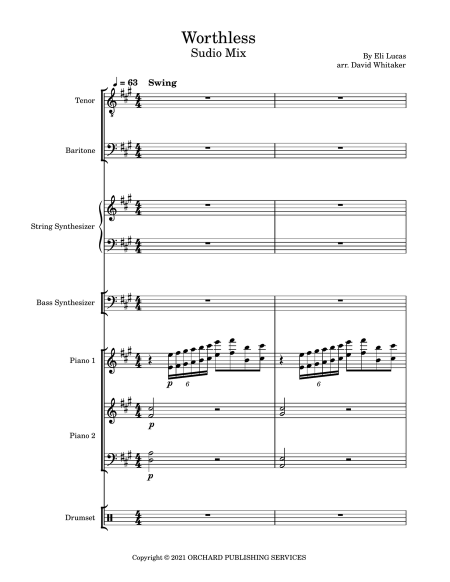 Worthless - Score Only Small Ensemble scores gallery preview page 1