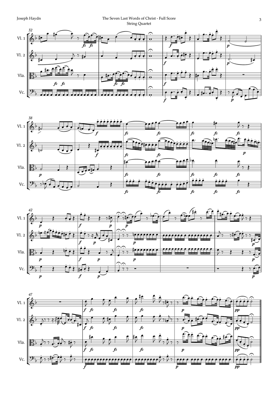 The Seven Last Words of Christ by Haydn for String Quartet String Quartet scores gallery preview page 3