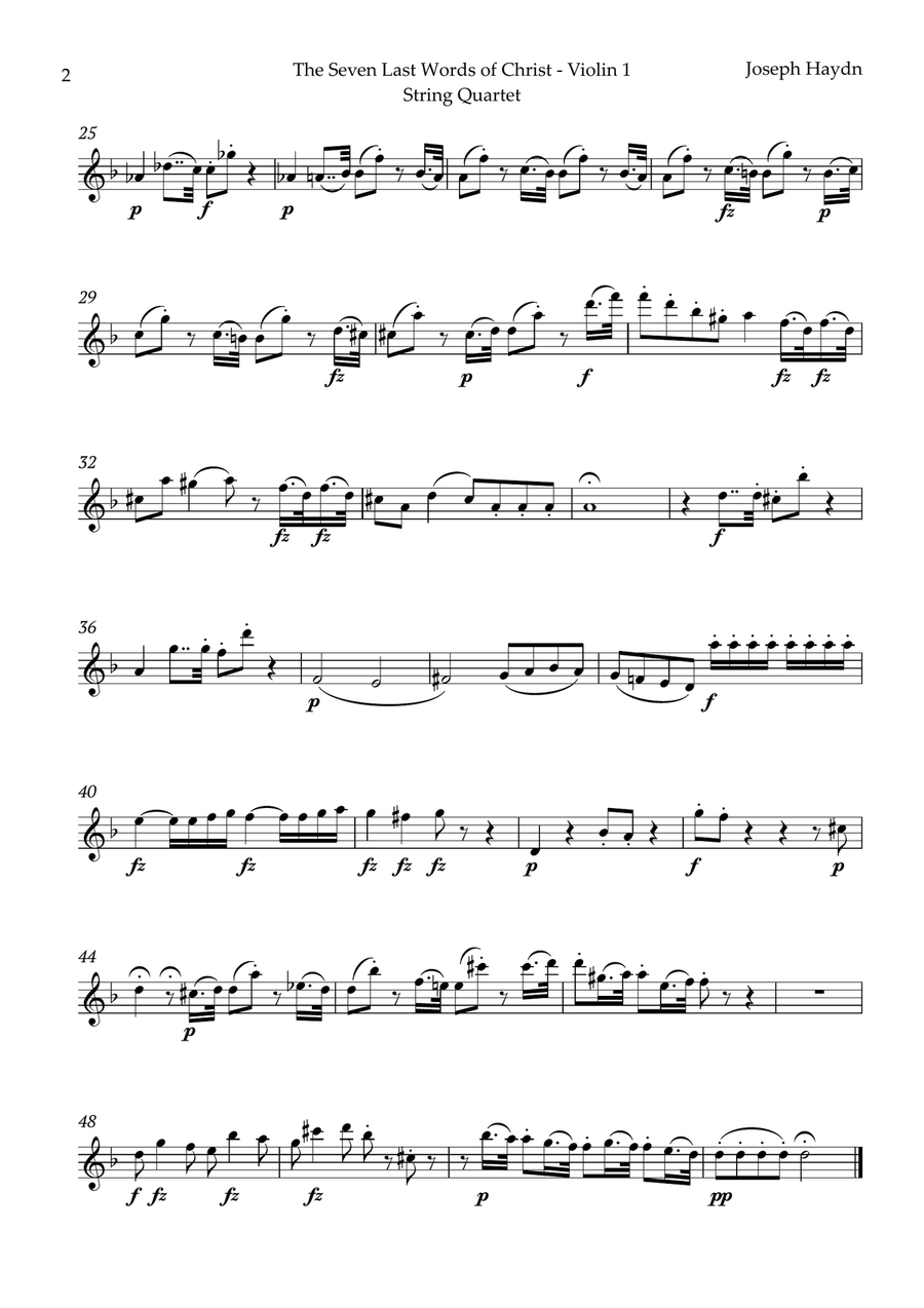 The Seven Last Words of Christ by Haydn for String Quartet String Quartet scores gallery preview page 5