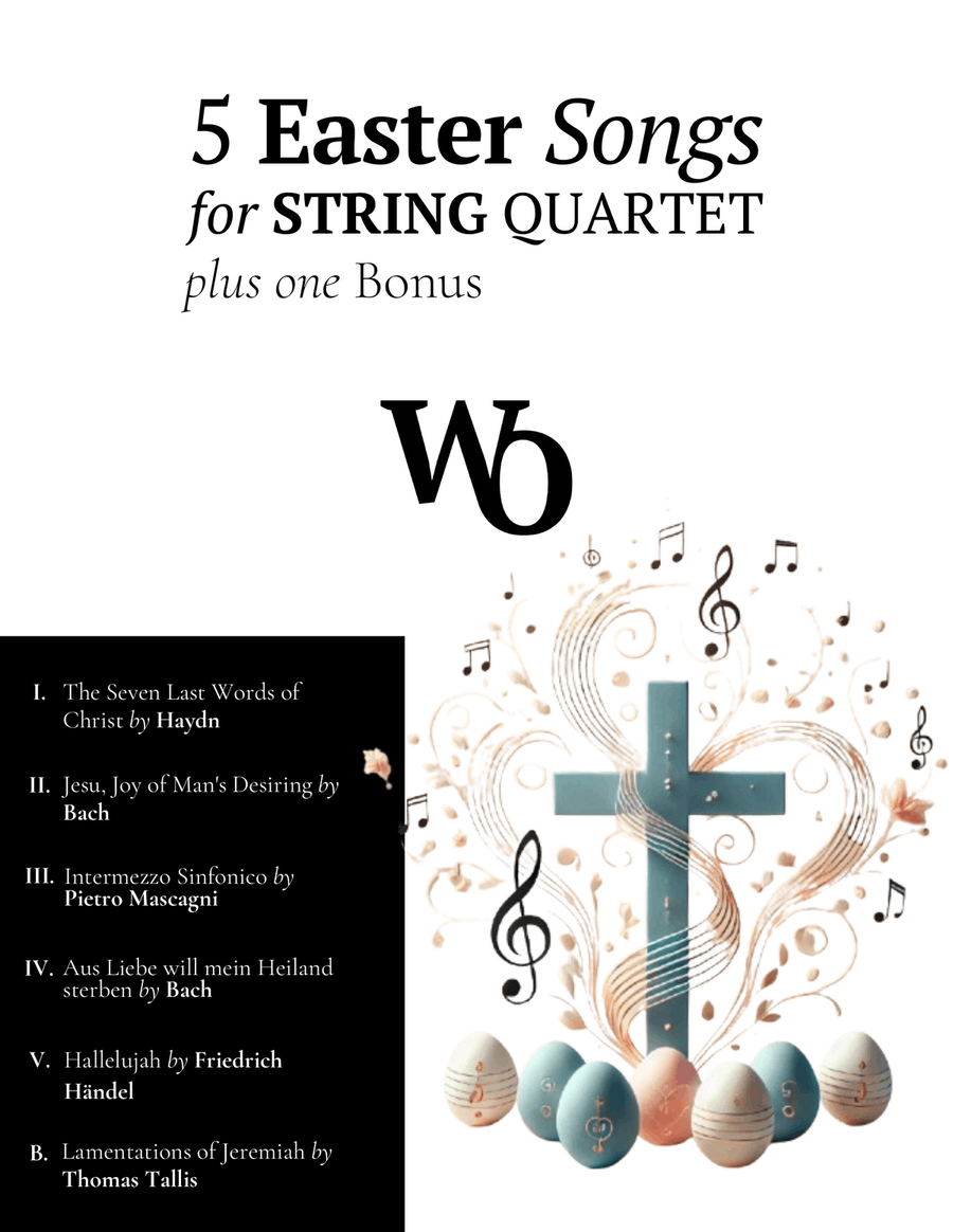 5 Easter Songs for String Quartet plus one Bonus String Quartet scores gallery preview page 1