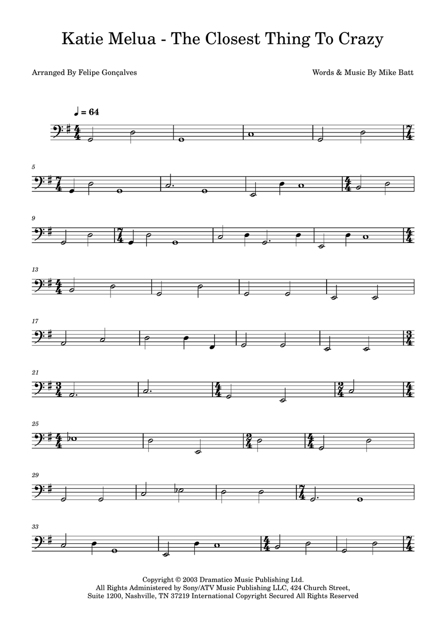 The Closest Thing To Crazy Acoustic Guitar scores gallery preview page 1