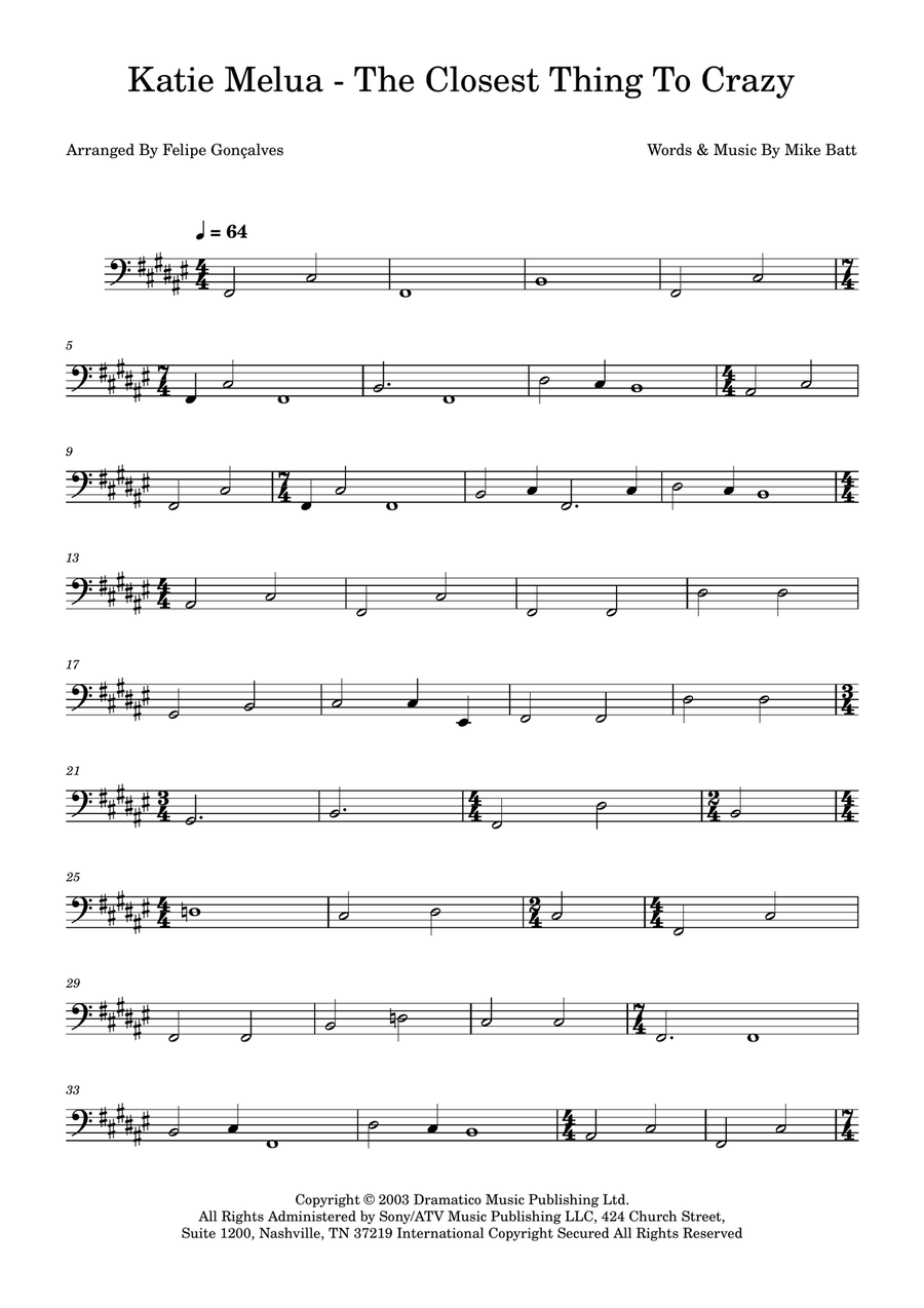 The Closest Thing To Crazy Acoustic Guitar scores gallery preview page 1
