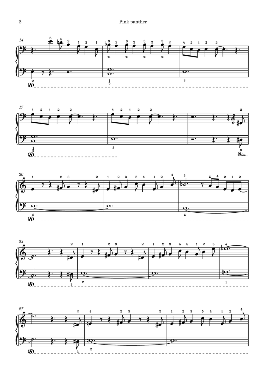 The Pink Panther The Pink Panther Easy Piano scores gallery preview page 2