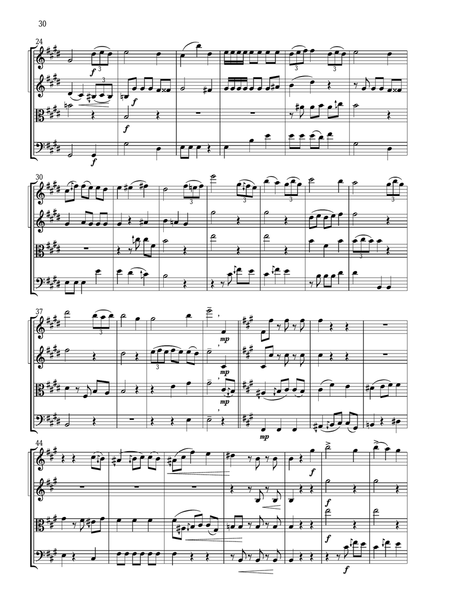 Western Dude (LA RE DO) - Score Only String Quartet scores gallery preview page 2