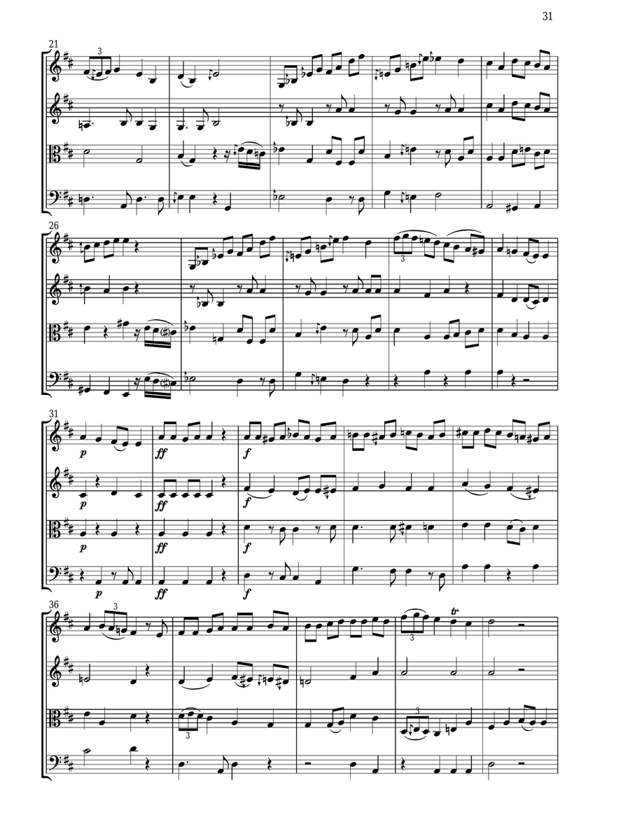 The Chase (TI DO TI DO TI DO LA SOL) - Score Only String Quartet scores gallery preview page 2