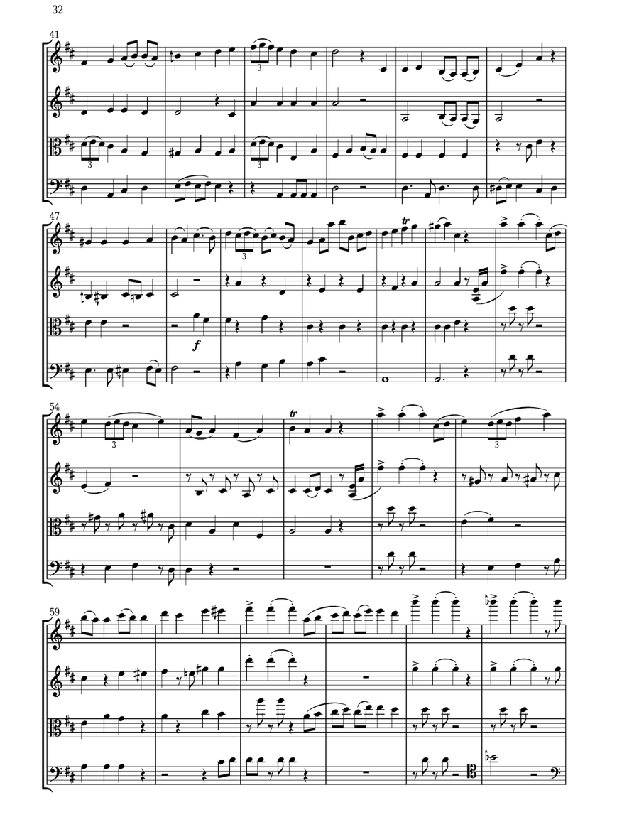 The Chase (TI DO TI DO TI DO LA SOL) - Score Only String Quartet scores gallery preview page 3