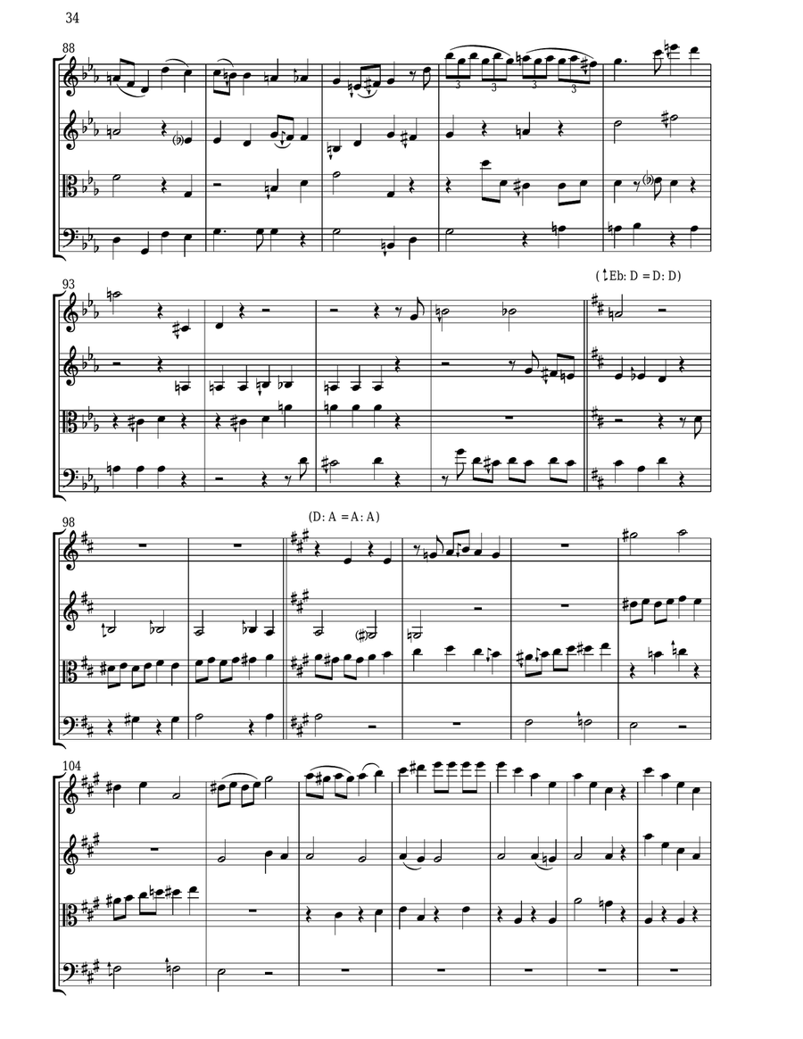 The Chase (TI DO TI DO TI DO LA SOL) - Score Only String Quartet scores gallery preview page 5