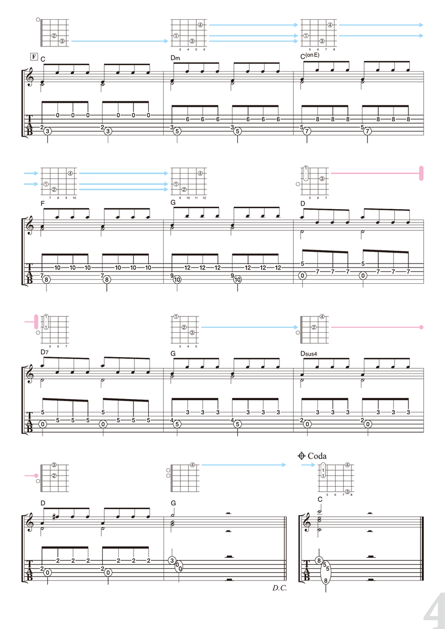 Vivaldi : Mandolin Concerto RV.425 [for solo acoustic guitar] Acoustic Guitar scores gallery preview page 4
