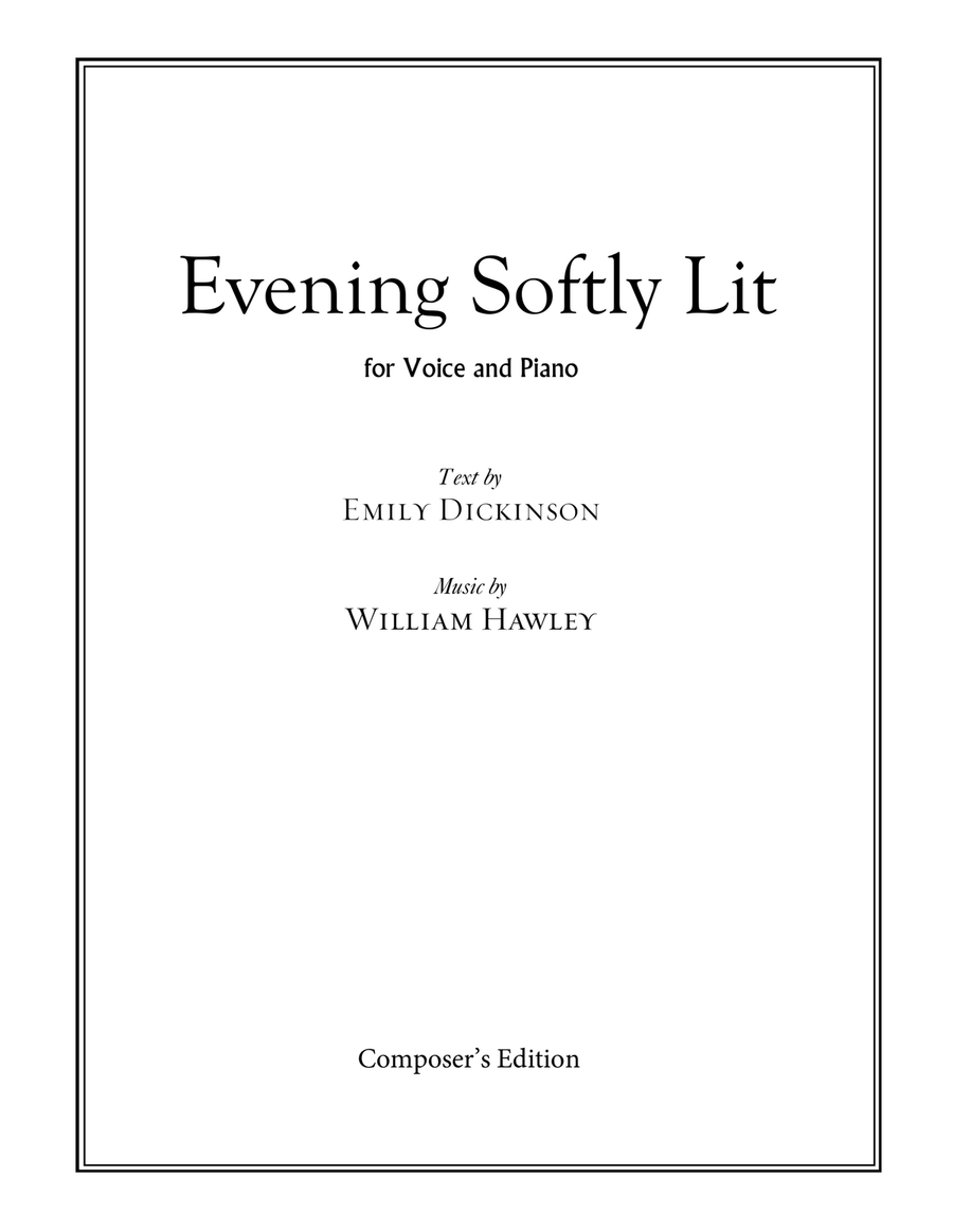 Evening Softly Lit Evening Softly Lit Piano, Vocal scores gallery preview page 1