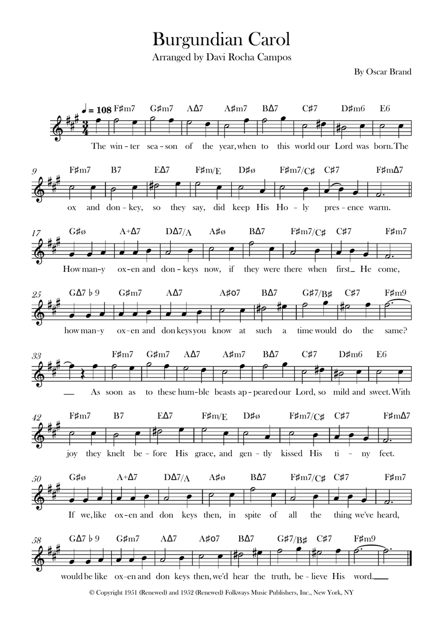 Burgundian Carol Burgundian Carol Piano scores gallery preview page 1