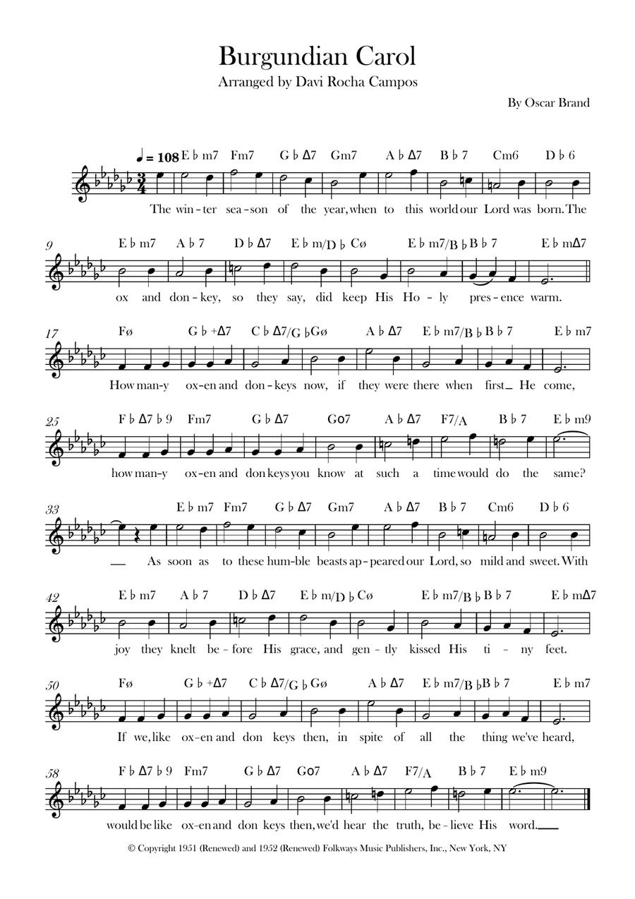 Burgundian Carol Burgundian Carol Piano scores gallery preview page 1