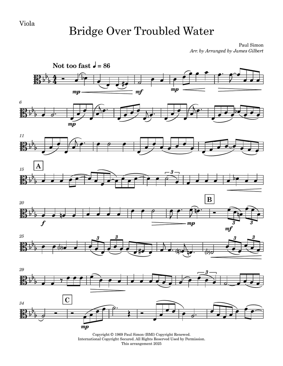 Bridge Over Troubled Water String Quartet scores gallery preview page 1