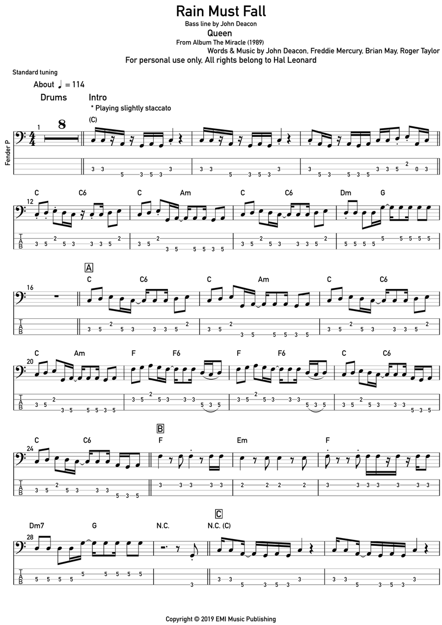 Rain Must Fall Acoustic Guitar scores gallery preview page 1
