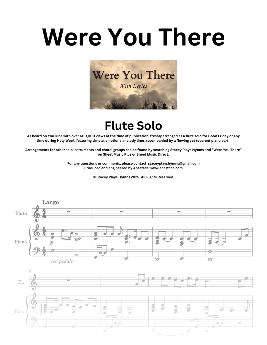 Were You There - Flute Solo for Good Friday and Holy Week Flute Solo scores gallery preview page 1