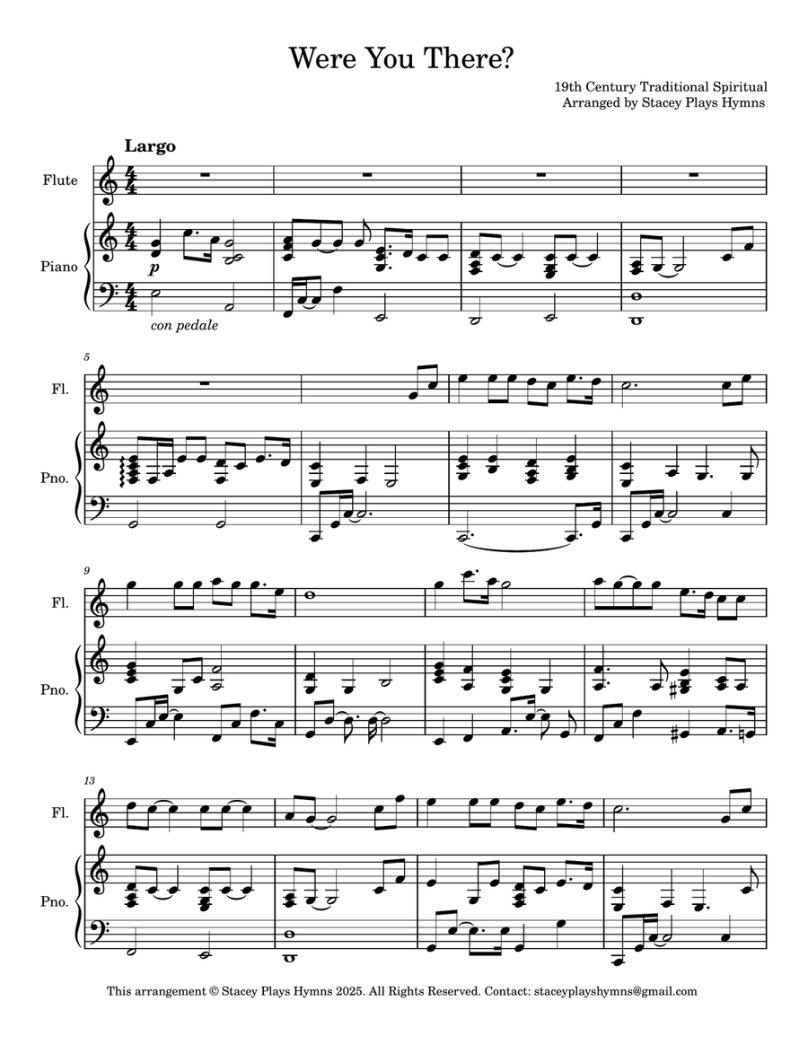 Were You There - Flute Solo for Good Friday and Holy Week Flute Solo scores gallery preview page 2