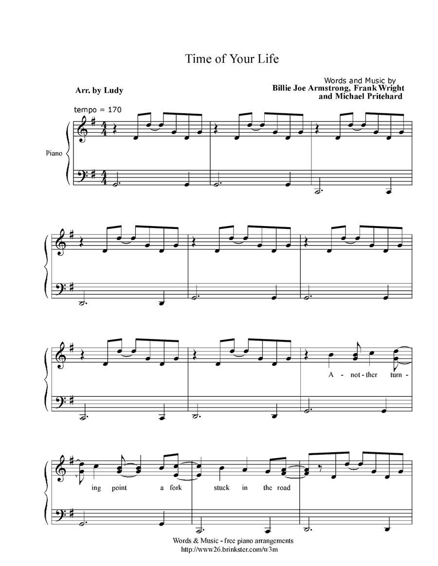 Time of Your Life Time of Your Life A Cappella scores gallery preview page 1
